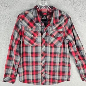 prAna Western Shirt Men's SML Breathe Plaid Long Sleeve Pearl Snap M2HOLS314